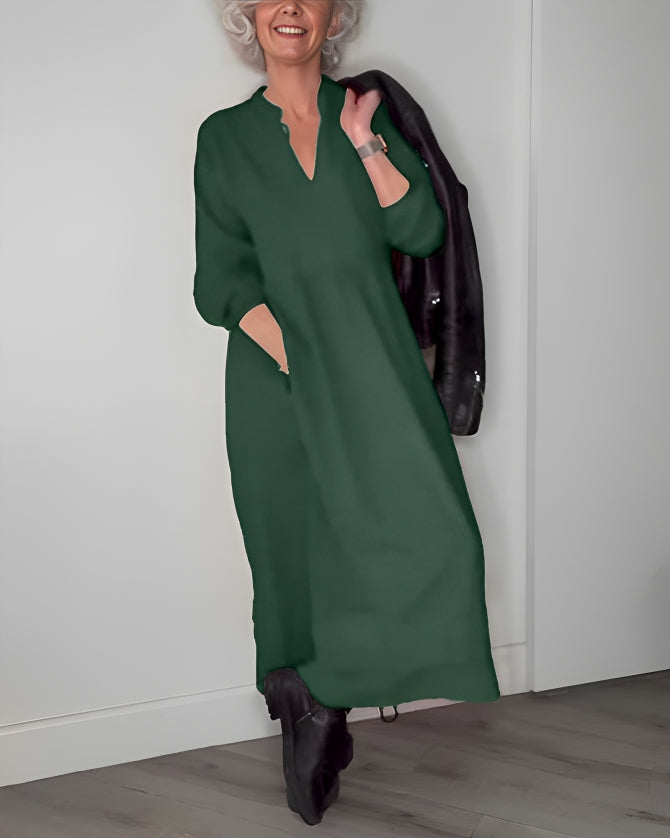 Alena | Elegantní maxi šaty s výstřihem do V