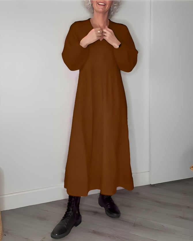 Alena | Elegantní maxi šaty s výstřihem do V