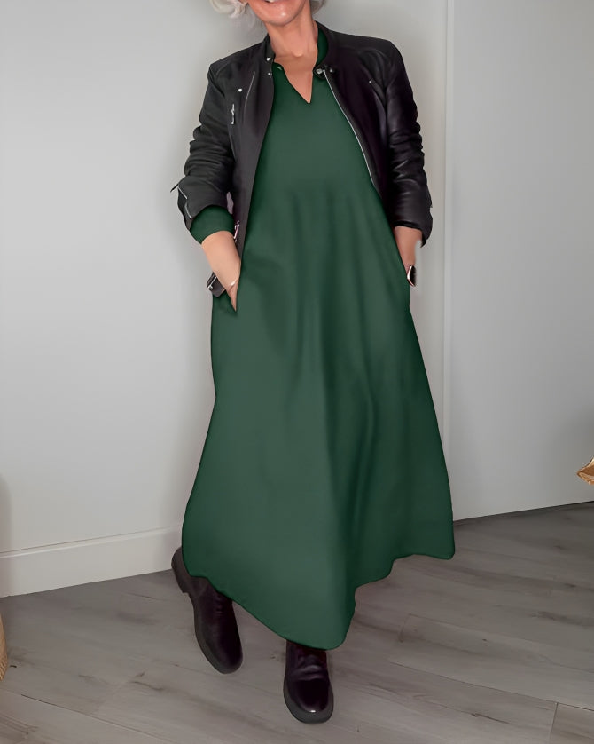 Alena | Elegantní maxi šaty s výstřihem do V
