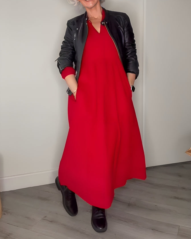 Alena | Elegantní maxi šaty s výstřihem do V